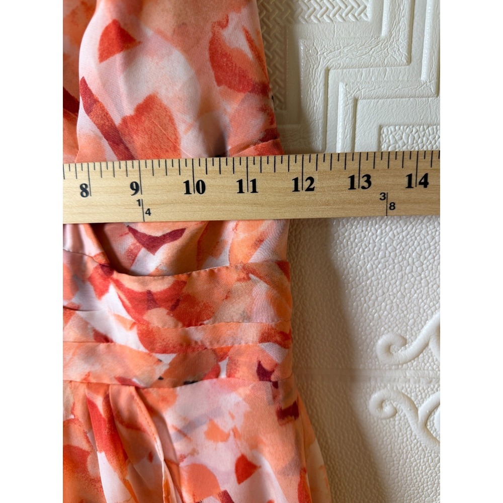 White House Black Market Dress Sz 0 Floral Halter Tiered Romantic Flowy SKU 287 - Picture 5 of 7